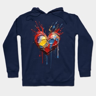 Splashed Paint Heart Hoodie